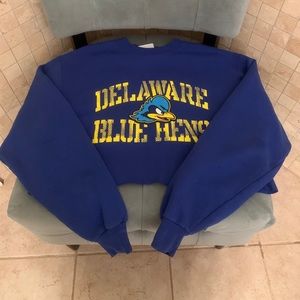 University of Delaware cropped crew neck